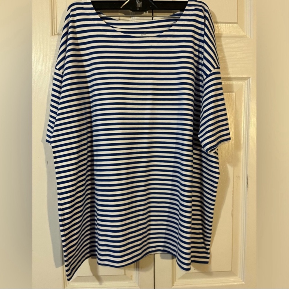 J.Jill Love Linen Embroidered Tunic Luxe Suprima Elbow Sleeve Tee(L) Boho Flowy - Picture 8 of 12